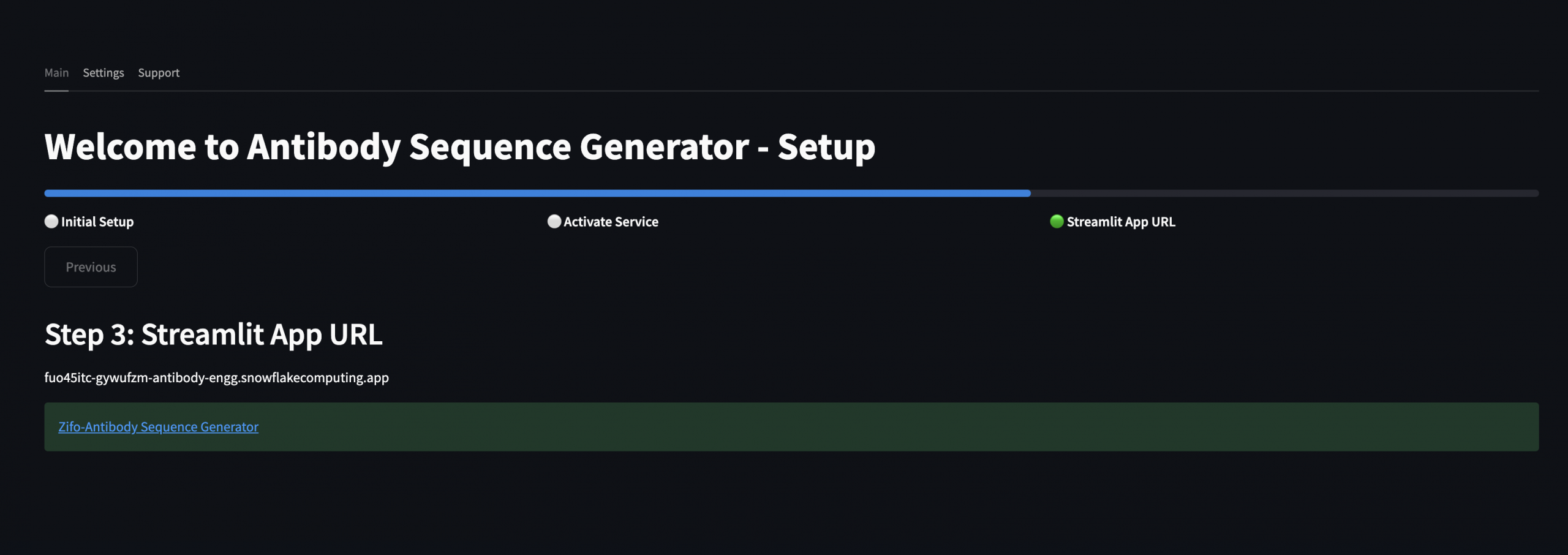 Antibody Streamlit app link
