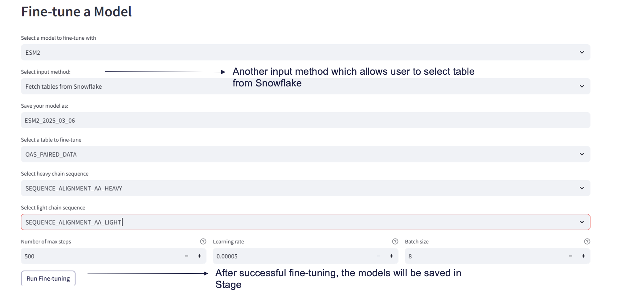 Fine-tune a model two